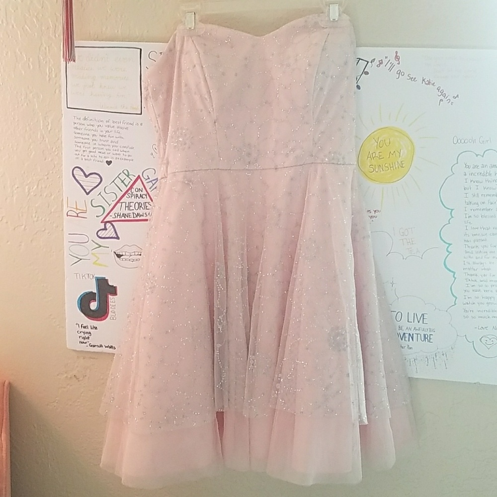 Short, pink prom dress